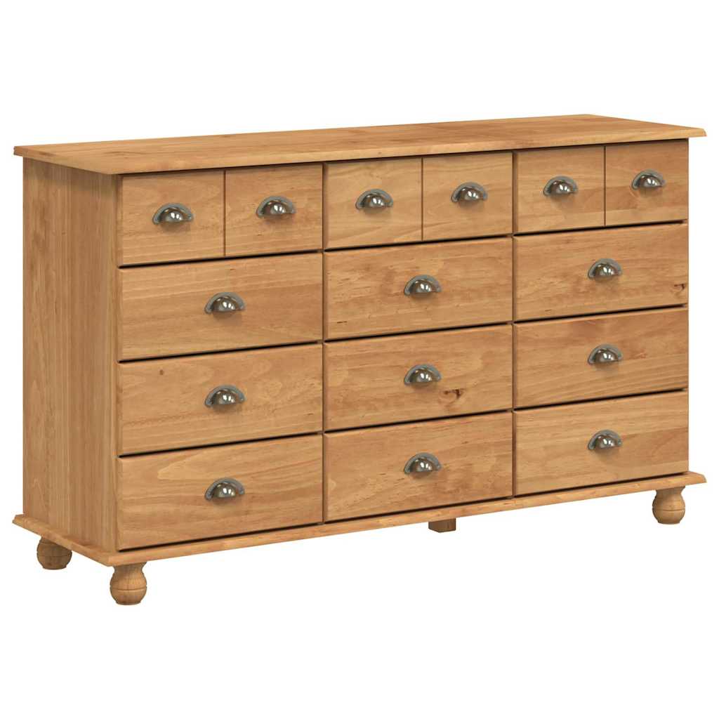 Byrå Brun ASKIM 79 x 40 x 133,5 cm Massiv furu 12 lådor