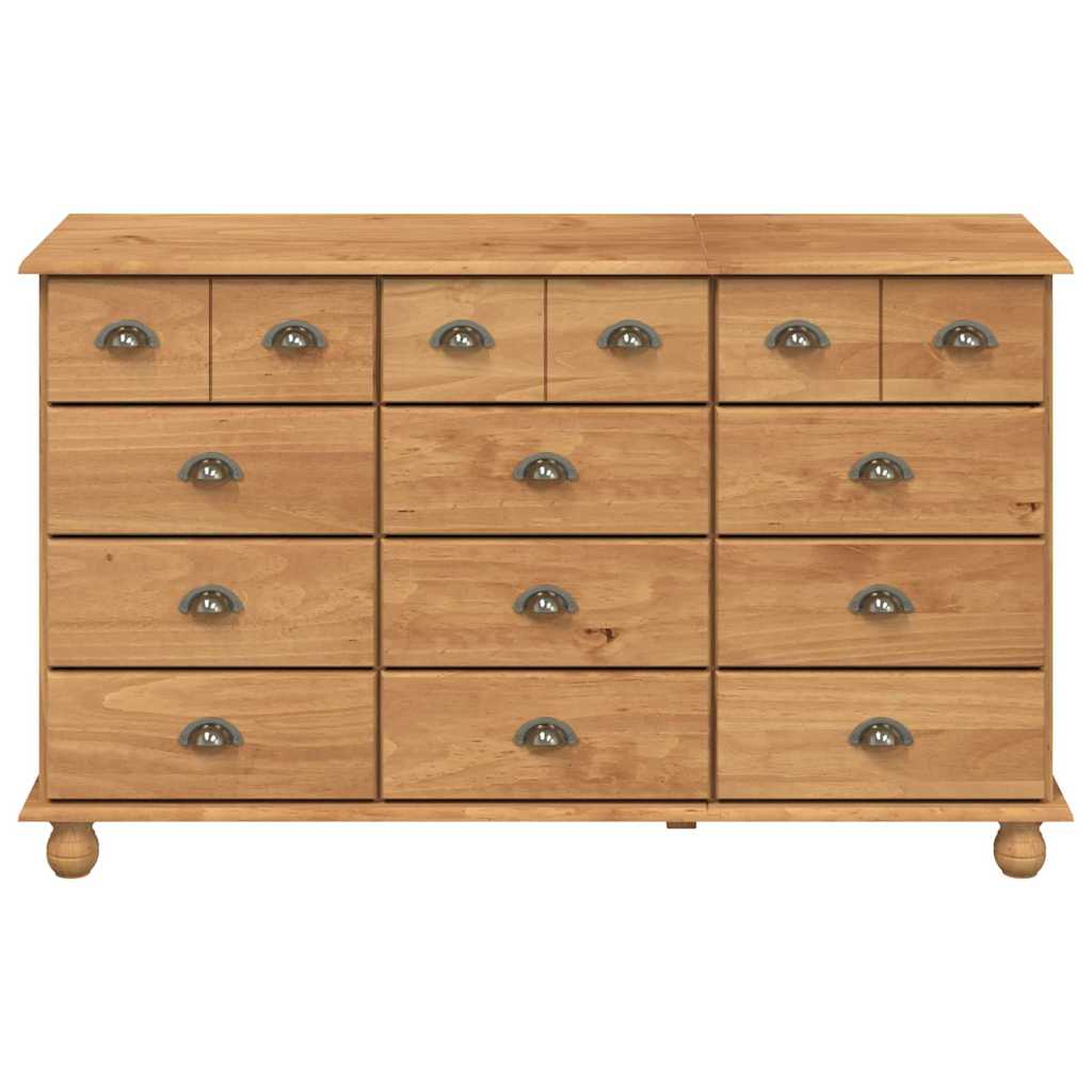 Byrå Brun ASKIM 79 x 40 x 133,5 cm Massiv furu 12 lådor