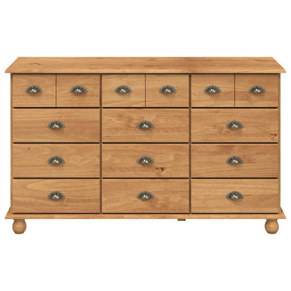 Byrå Brun ASKIM 79 x 40 x 133,5 cm Massiv furu 12 lådor