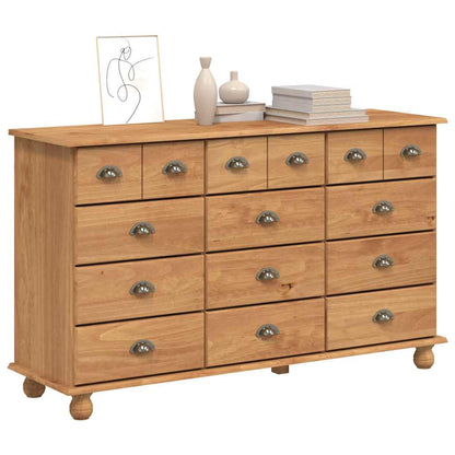Byrå Brun ASKIM 79 x 40 x 133,5 cm Massiv furu 12 lådor
