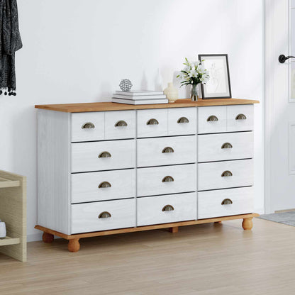 Byrå Vit ASKIM 79 x 40 x 133,5 cm Massiv furu 12 lådor