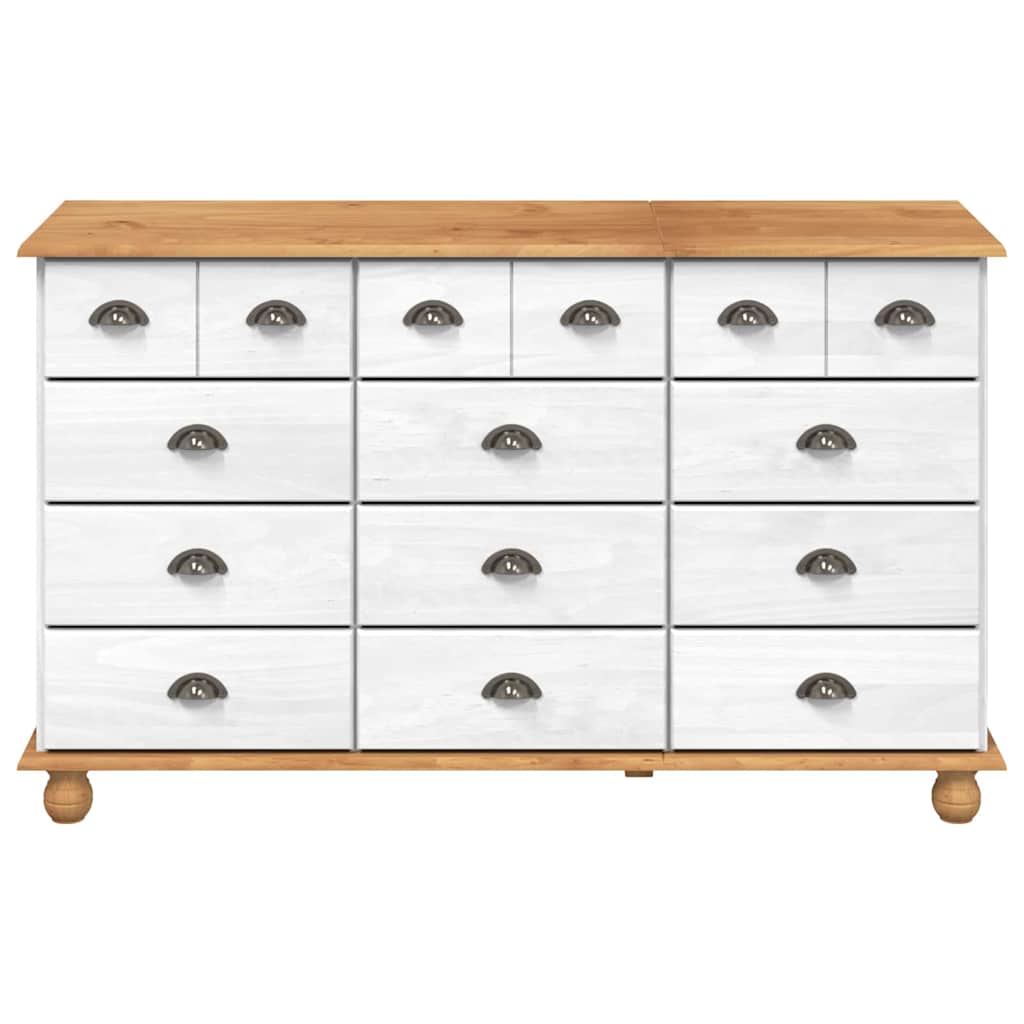 Byrå Vit ASKIM 79 x 40 x 133,5 cm Massiv furu 12 lådor