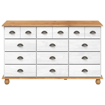 Byrå Vit ASKIM 79 x 40 x 133,5 cm Massiv furu 12 lådor
