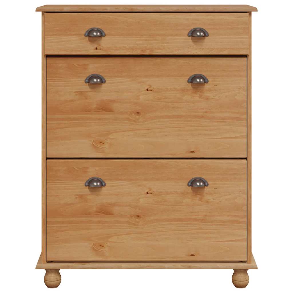 Skoställ Brun Skoskåp med låda ASKIM Brun 85 x 35 x 108 cm Massiv furu