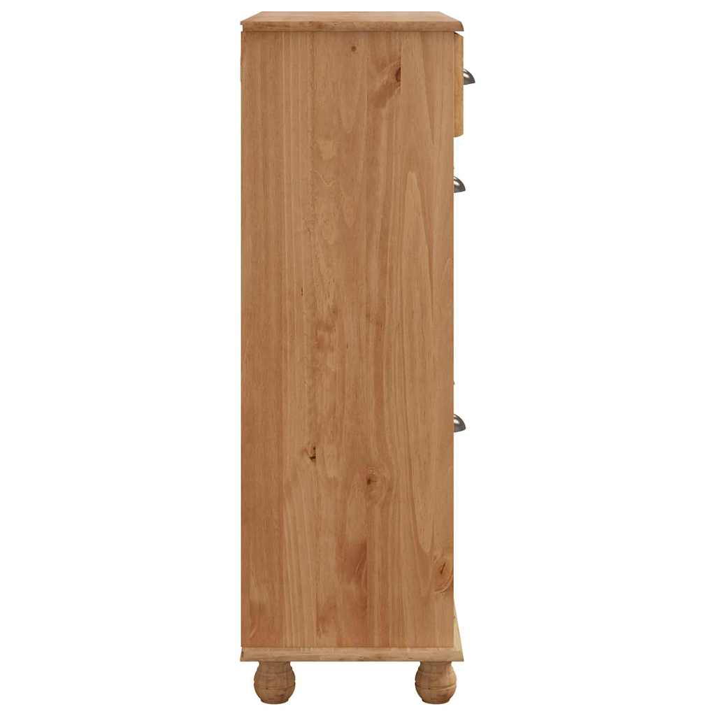 Skoställ Brun Skoskåp med låda ASKIM Brun 85 x 35 x 108 cm Massiv furu