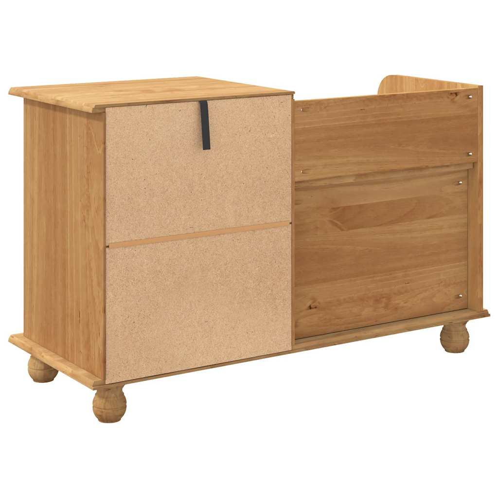 Förvaringsbänk med låda ASKIM Brun 100 x 39 x 62 cm Massiv furu