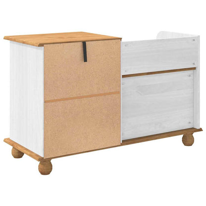 Förvaringsbänk med låda ASKIM Vit 100 x 39 x 62 cm Massiv furu