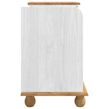 Förvaringsbänk med låda ASKIM Vit 100 x 39 x 62 cm Massiv furu
