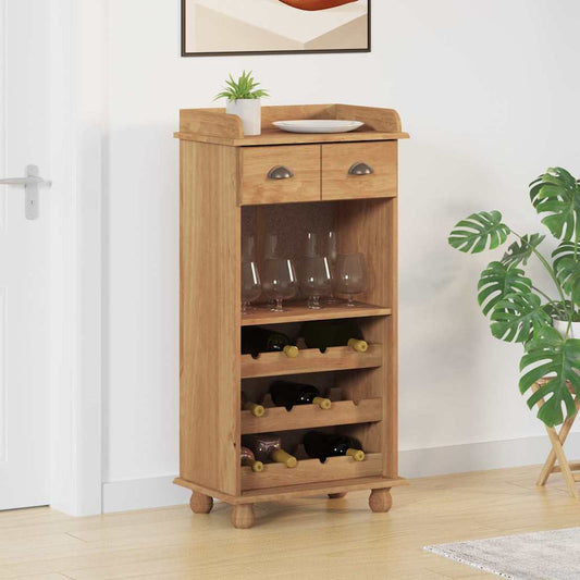 Vinställ Vinskåp ASKIM Honungsvax 57 x 37 x 114 cm Massiv furu