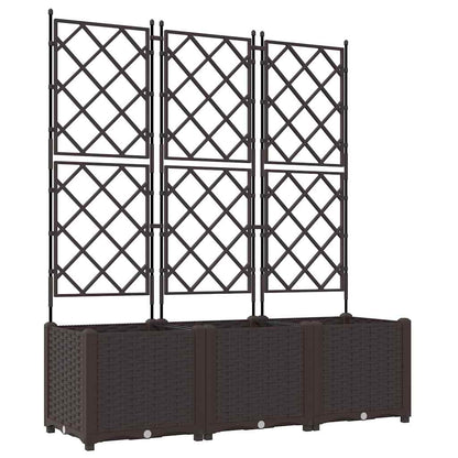 Trädgårdsspaljé Odlingslåda PP Brun 3 pcs 120 x 40 x 143 cm