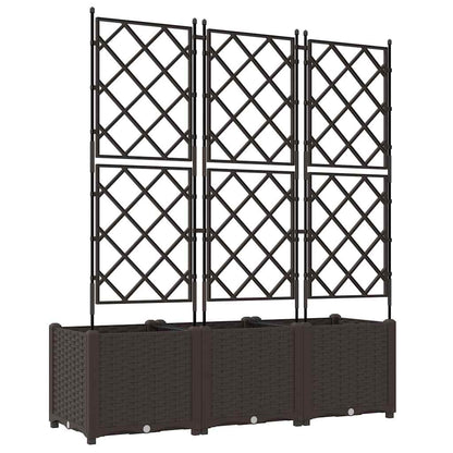 Trädgårdsspaljé Odlingslåda PP Brun 3 pcs 120 x 40 x 143 cm