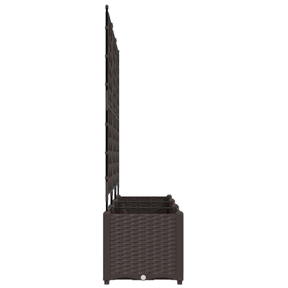 Trädgårdsspaljé Odlingslåda PP Brun 3 pcs 120 x 40 x 143 cm