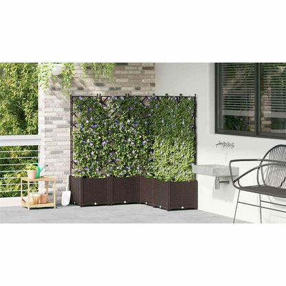Trädgårdsspaljé Odlingslåda PP Brun 5 pcs Brun 120 x 120 x 143 cm