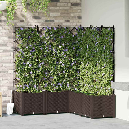 Trädgårdsspaljé Odlingslåda PP Brun 5 pcs Brun 120 x 120 x 143 cm