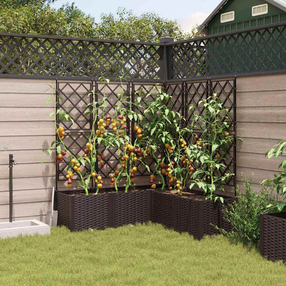 Trädgårdsspaljé Odlingslåda PP Brun 5 pcs Brun 120 x 120 x 143 cm