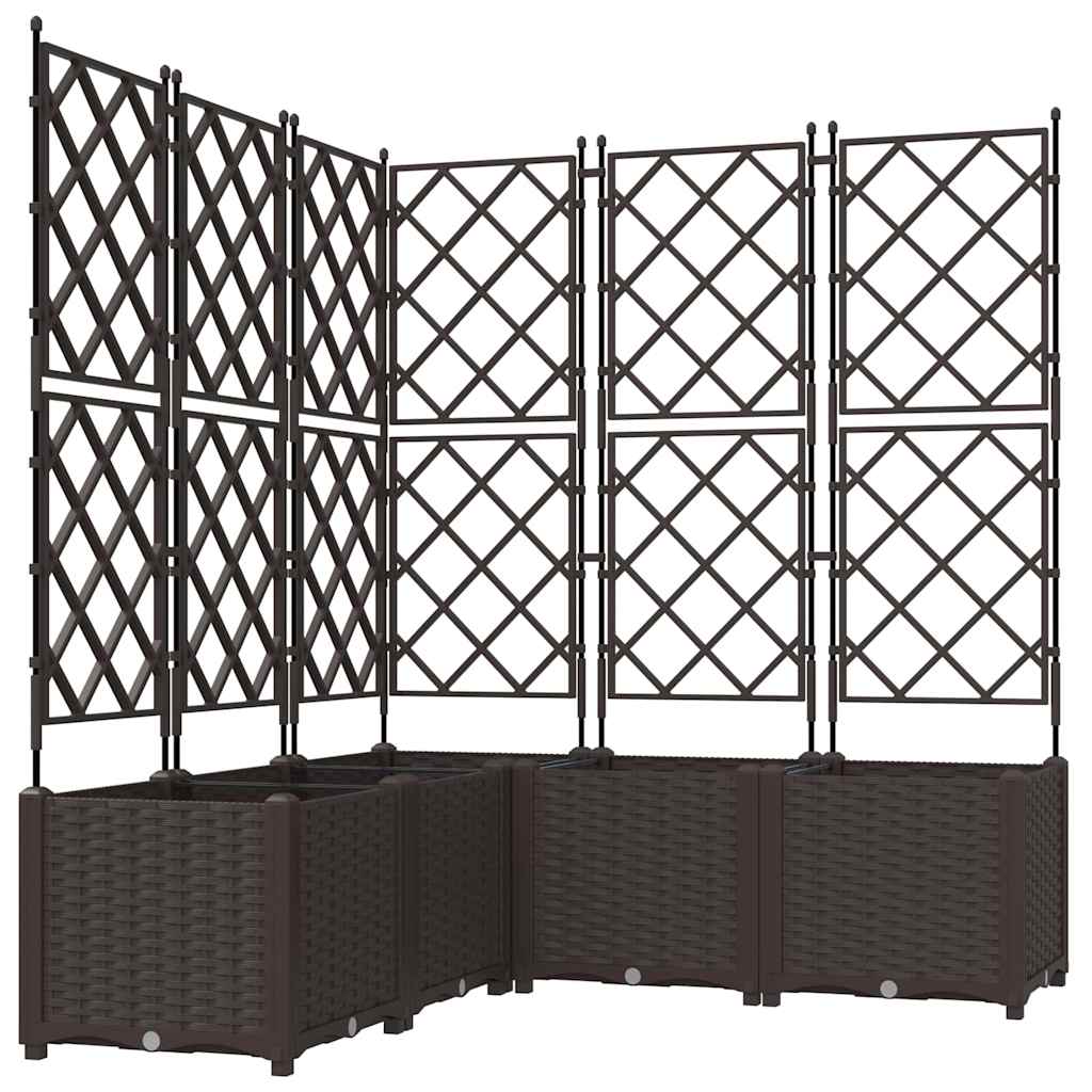 Trädgårdsspaljé Odlingslåda PP Brun 5 pcs Brun 120 x 120 x 143 cm