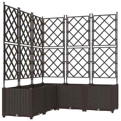 Trädgårdsspaljé Odlingslåda PP Brun 5 pcs Brun 120 x 120 x 143 cm