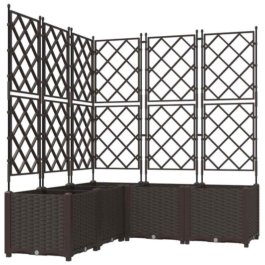 Trädgårdsspaljé Odlingslåda PP Brun 5 pcs Brun 120 x 120 x 143 cm