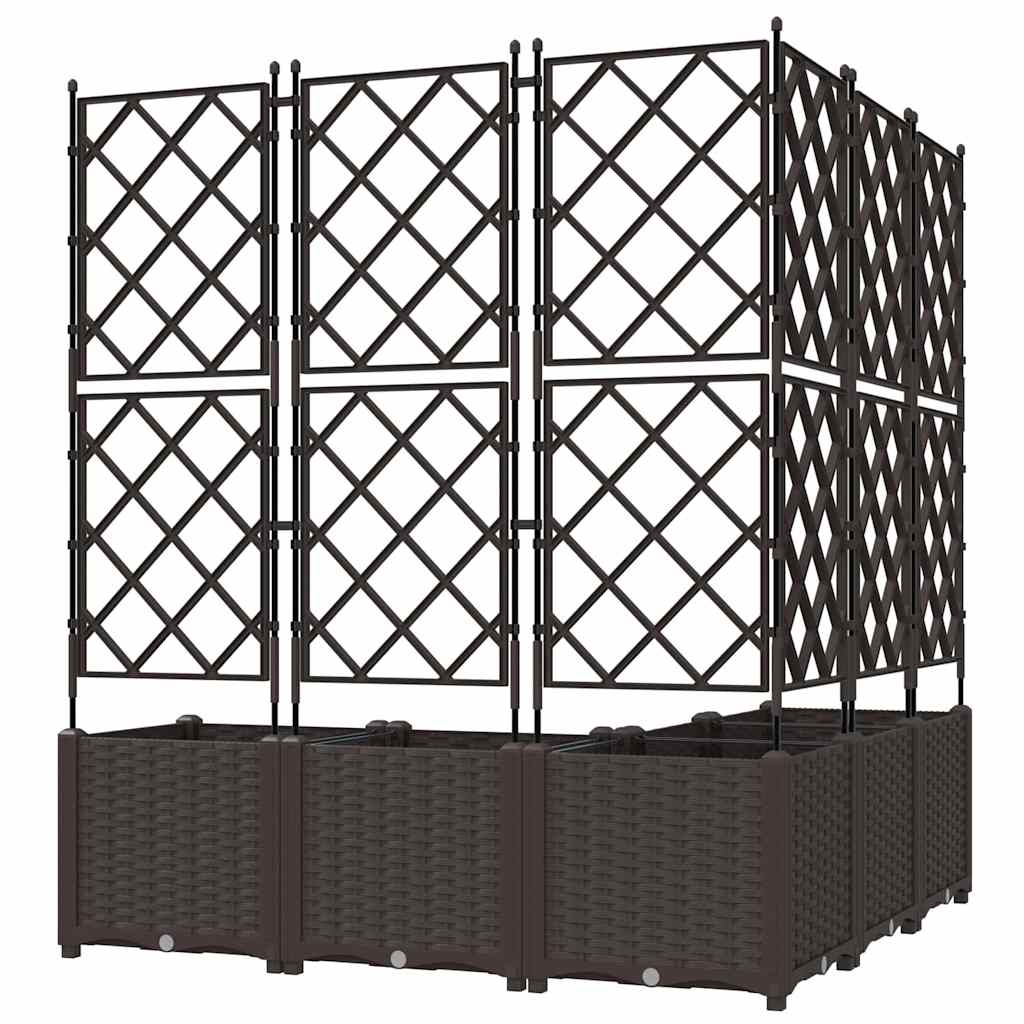 Trädgårdsspaljé Odlingslåda PP Brun 5 pcs Brun 120 x 120 x 143 cm