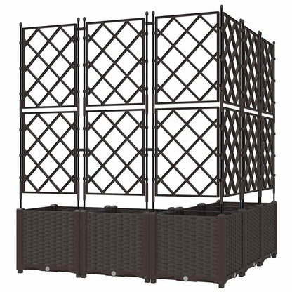 Trädgårdsspaljé Odlingslåda PP Brun 5 pcs Brun 120 x 120 x 143 cm