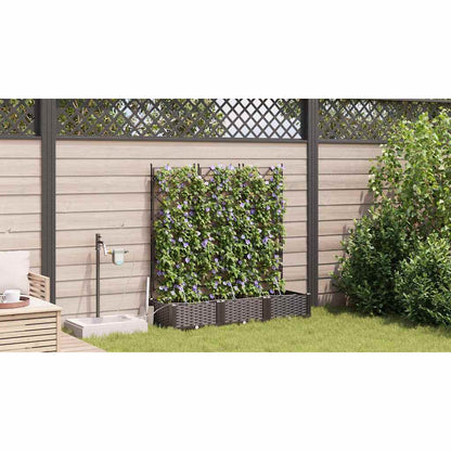 Trädgårdsspaljé Odlingslåda PP Brun 3 pcs 120 x 40 x 126 cm