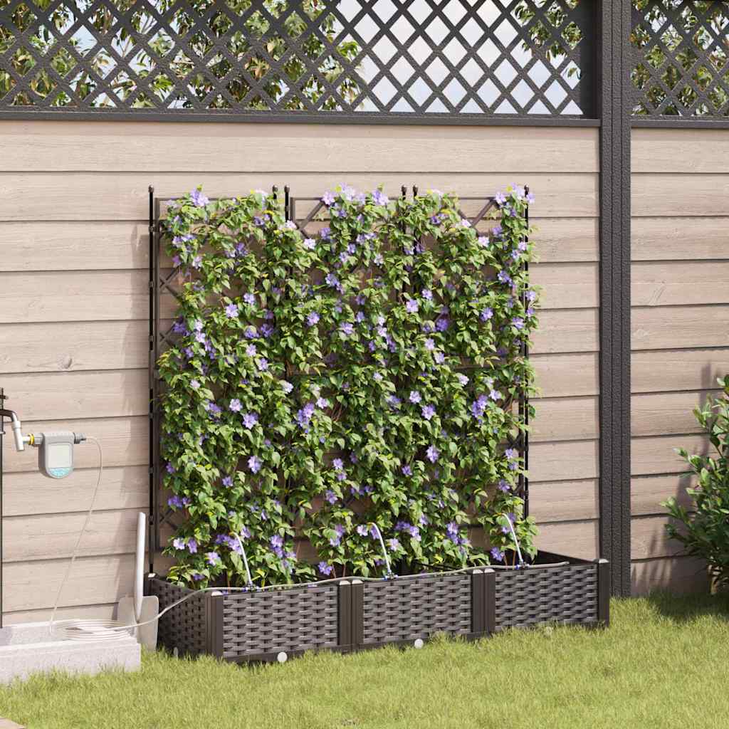 Trädgårdsspaljé Odlingslåda PP Brun 3 pcs 120 x 40 x 126 cm