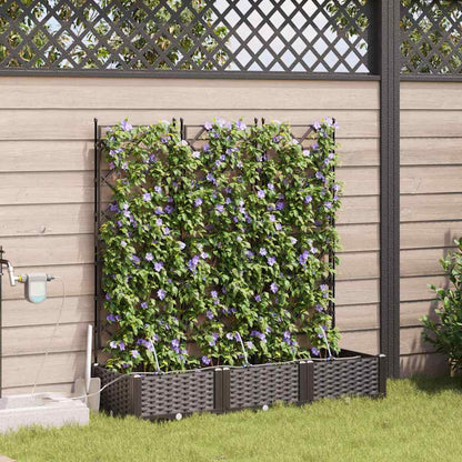 Trädgårdsspaljé Odlingslåda PP Brun 3 pcs 120 x 40 x 126 cm
