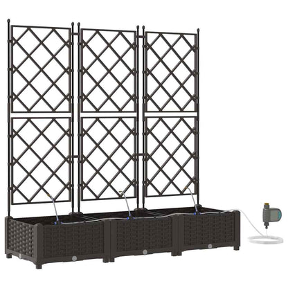 Trädgårdsspaljé Odlingslåda PP Brun 3 pcs 120 x 40 x 126 cm