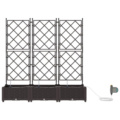 Trädgårdsspaljé Odlingslåda PP Brun 3 pcs 120 x 40 x 126 cm
