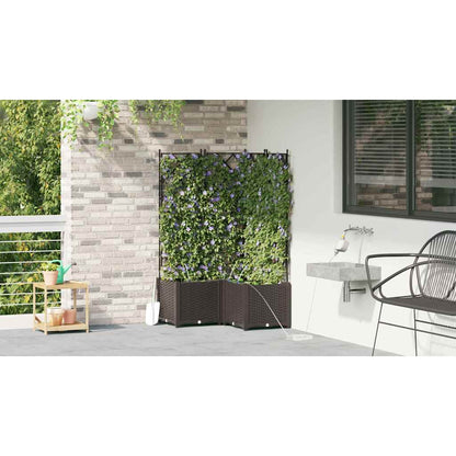 Trädgårdsspaljé Odlingslåda PP Brun 3 pcs 80 x 80 x 142 cm