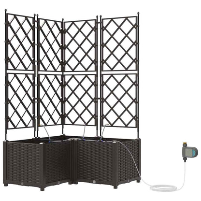Trädgårdsspaljé Odlingslåda PP Brun 3 pcs 80 x 80 x 142 cm