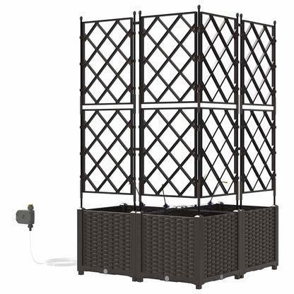 Trädgårdsspaljé Odlingslåda PP Brun 3 pcs 80 x 80 x 142 cm