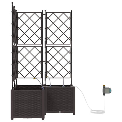 Trädgårdsspaljé Odlingslåda PP Brun 3 pcs 80 x 80 x 142 cm