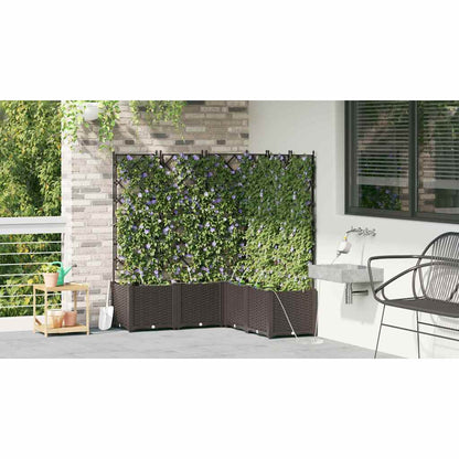 Trädgårdsspaljé Odlingslåda PP Brun 5 pcs 120 x 120 x 142 cm