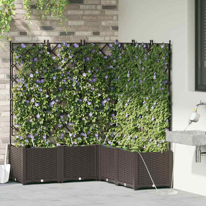 Trädgårdsspaljé Odlingslåda PP Brun 5 pcs 120 x 120 x 142 cm