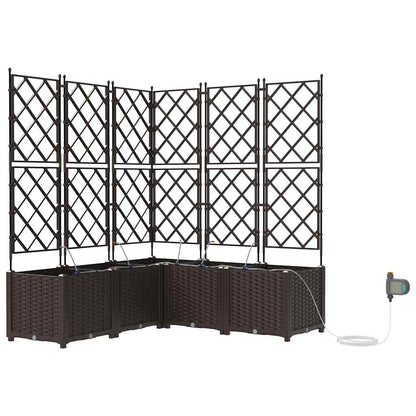 Trädgårdsspaljé Odlingslåda PP Brun 5 pcs 120 x 120 x 142 cm