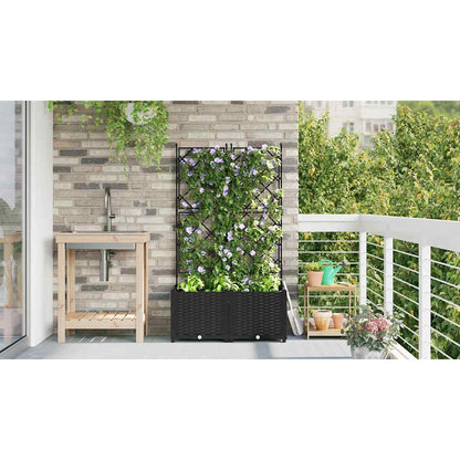 Trädgårdsspaljé Odlingslåda PP Svart 2 pcs Svart 80 x 40 x 143 cm Plast