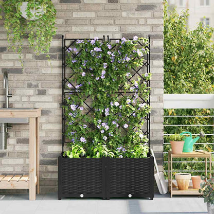 Trädgårdsspaljé Odlingslåda PP Svart 2 pcs Svart 80 x 40 x 143 cm Plast