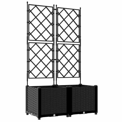 Trädgårdsspaljé Odlingslåda PP Svart 2 pcs Svart 80 x 40 x 143 cm Plast