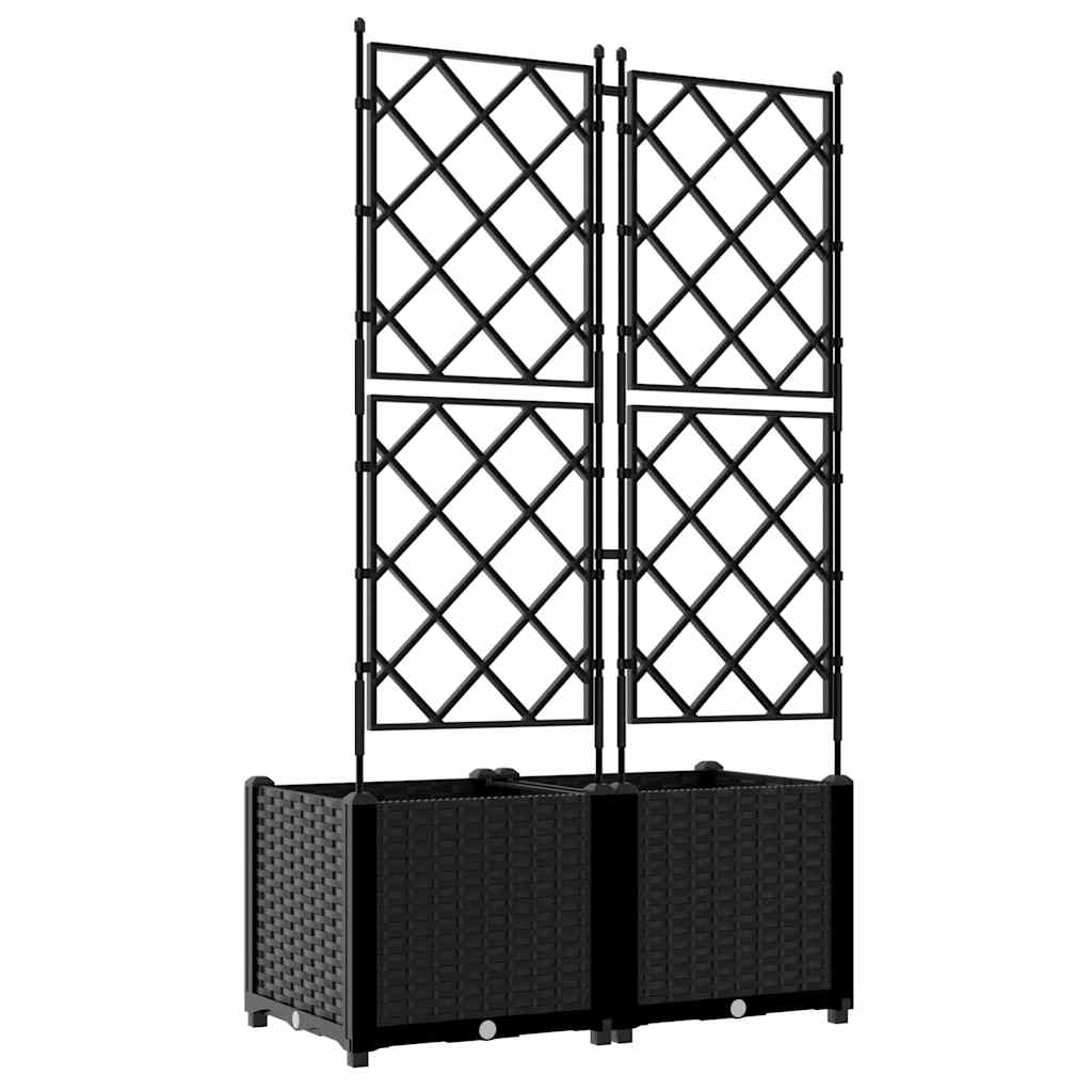 Trädgårdsspaljé Odlingslåda PP Svart 2 pcs Svart 80 x 40 x 143 cm Plast