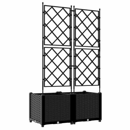 Trädgårdsspaljé Odlingslåda PP Svart 2 pcs Svart 80 x 40 x 143 cm Plast