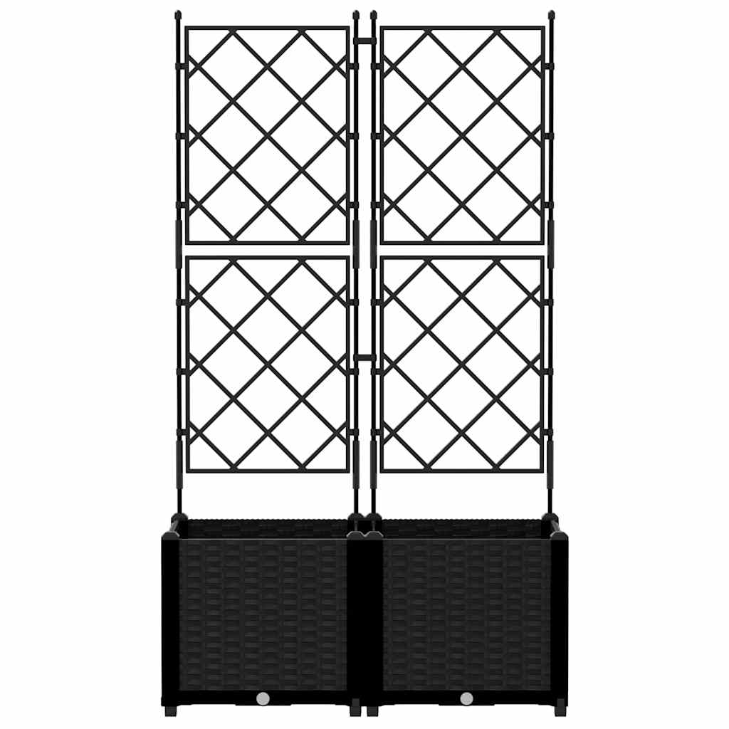 Trädgårdsspaljé Odlingslåda PP Svart 2 pcs Svart 80 x 40 x 143 cm Plast