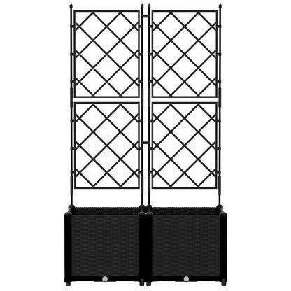 Trädgårdsspaljé Odlingslåda PP Svart 2 pcs Svart 80 x 40 x 143 cm Plast