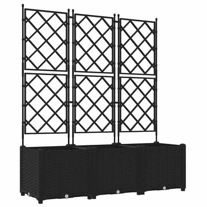 Trädgårdsspaljé Odlingslåda PP Svart 3 pcs 120 x 40 x 143 cm