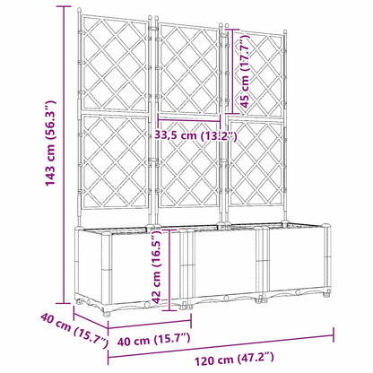 Trädgårdsspaljé Odlingslåda PP Svart 3 pcs 120 x 40 x 143 cm