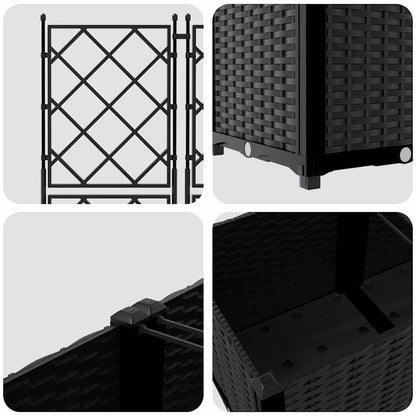 Trädgårdsspaljé Odlingslåda PP Svart 5 pcs 120 x 120 x 143 cm