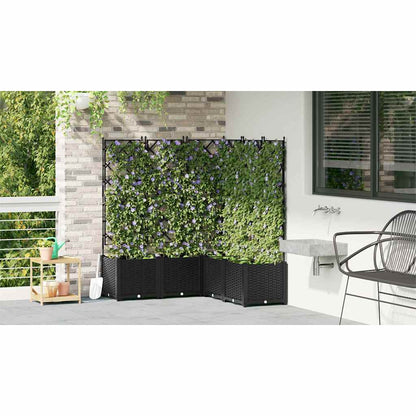 Trädgårdsspaljé Odlingslåda PP Svart 5 pcs 120 x 120 x 143 cm