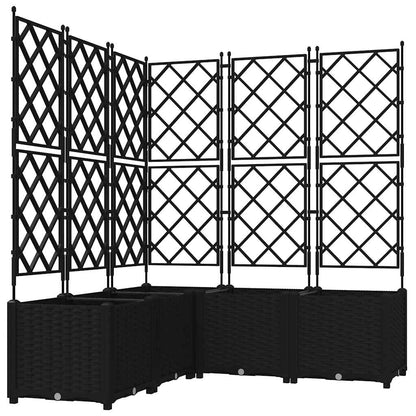 Trädgårdsspaljé Odlingslåda PP Svart 5 pcs 120 x 120 x 143 cm