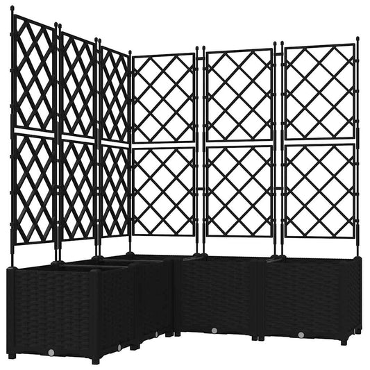Trädgårdsspaljé Odlingslåda PP Svart 5 pcs 120 x 120 x 143 cm