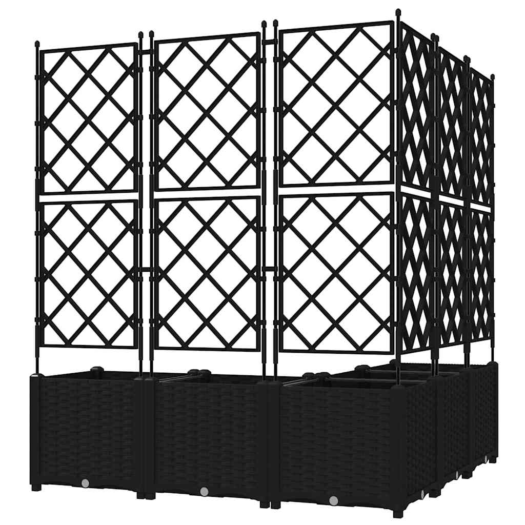 Trädgårdsspaljé Odlingslåda PP Svart 5 pcs 120 x 120 x 143 cm